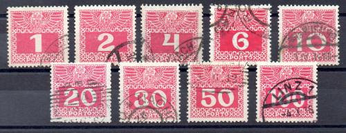 Austria Tasas Nº Yvert 34/43 (o)